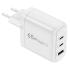 WiWU WI-U024 Ark GaN 65W High Quality Fast Charging USB Type-C x 2 + USB-A QC & PD Multi Port Power - White